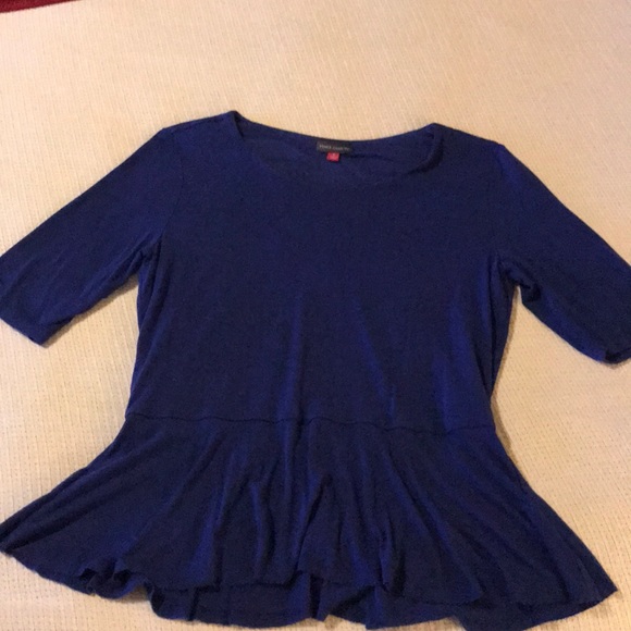 Vince Camuto | Tops | Blue Peplum Top | Poshmark